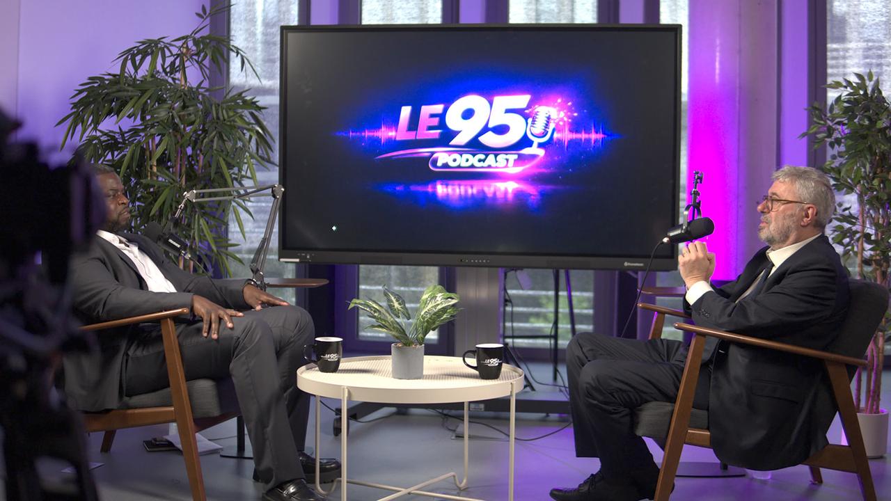 Le plateau du 95 Podcast pendant un tournage